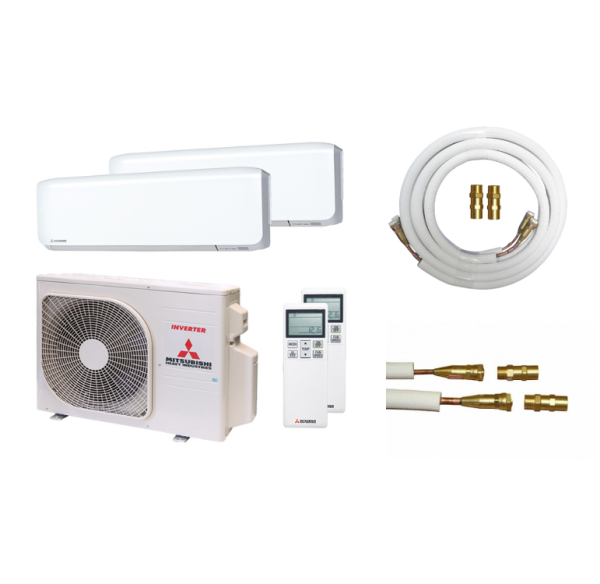 Mitsubishi Heavy 1x SRK 20 ZS-WF / 1x SRK 35 ZS-WF und SCM 40 ZS-W Multi-Split Klimaanlagen SET inkl. Quick Connect